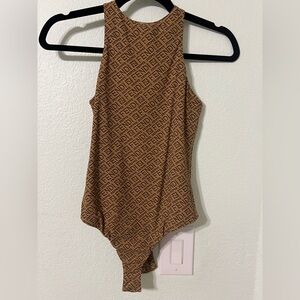 Fendi/Skims Tan Monogram Bodysuit